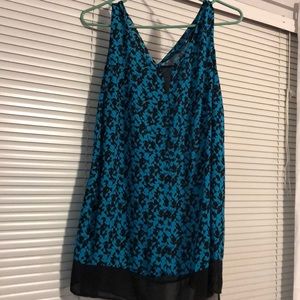 Black and teal dress tank